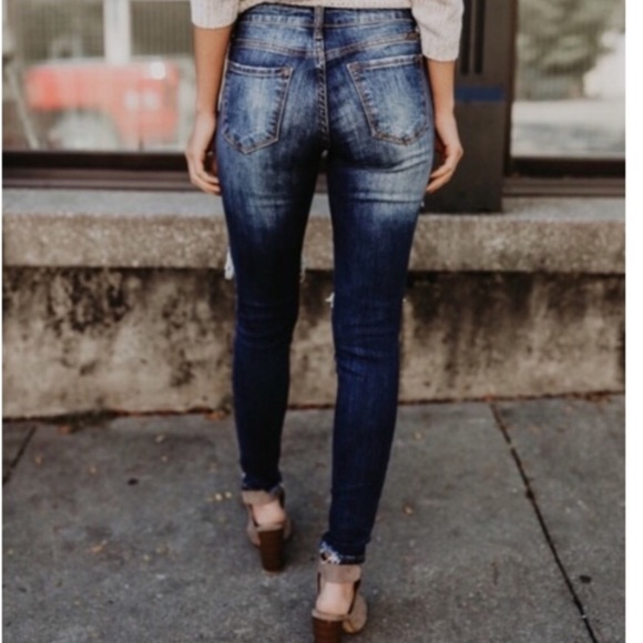 🔥BEST SELLER🔥 KANCAN Frayed hem Skinny Jeans - Picture 2 of 8